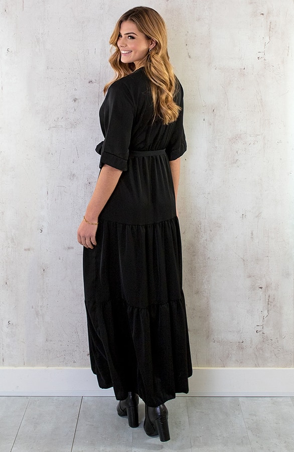 Kimono Maxi Dress Zwart – shoparchief, foto 6