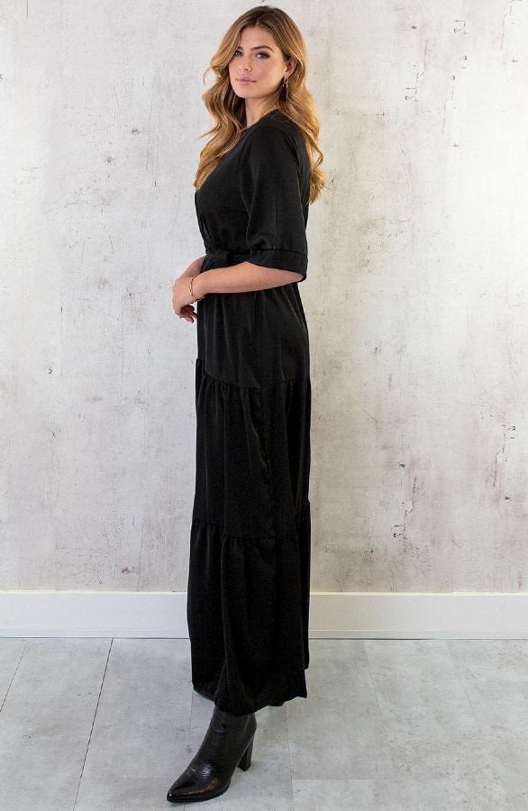Kimono Maxi Dress Zwart – shoparchief, foto 4