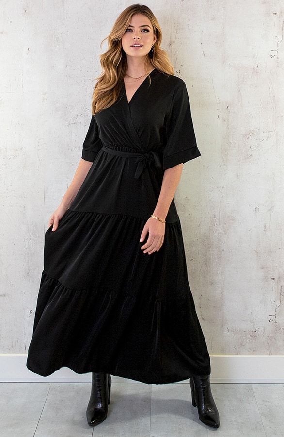 Kimono Maxi Dress Zwart – shoparchief, foto 3
