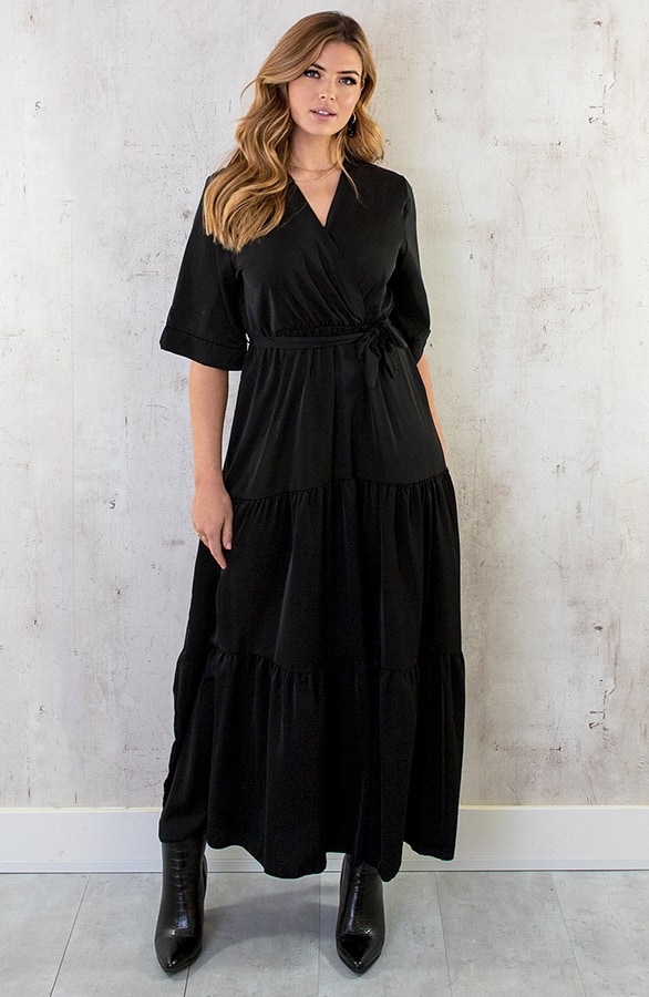Kimono Maxi Dress Zwart – shoparchief