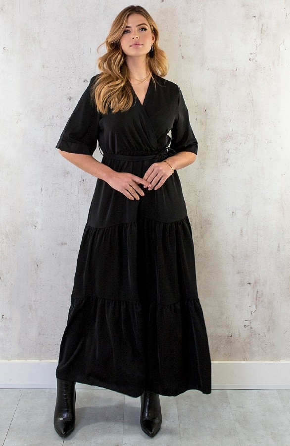 Kimono Maxi Dress Zwart – shoparchief, foto 2