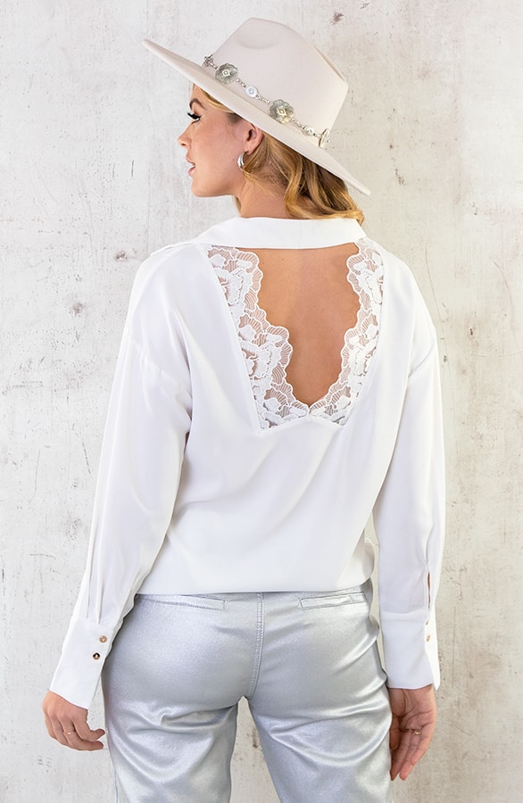 Low Back Lace Blouse Ecru – shoparchief