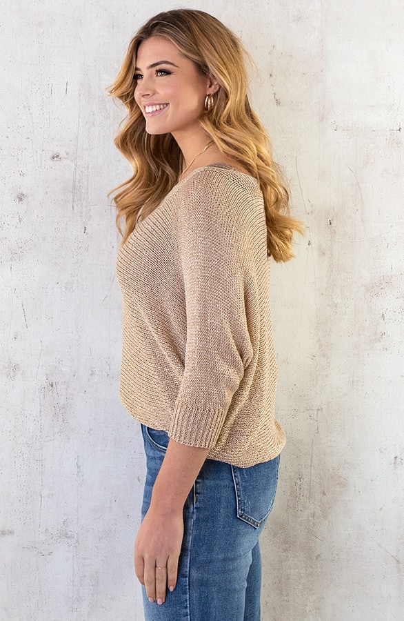Lurex Top Longsleeve Goud – shoparchief, foto 3
