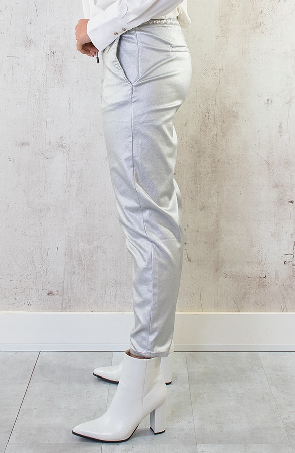 Metallic Jogger Pants Zilver – shoparchief, foto 2
