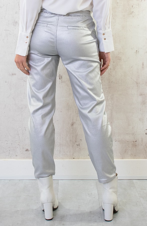 Metallic Jogger Pants Zilver – shoparchief, foto 3