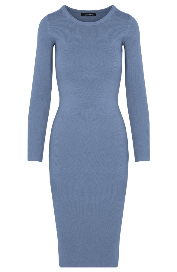 Midi Stretch Dress Jeansblauw – shoparchief