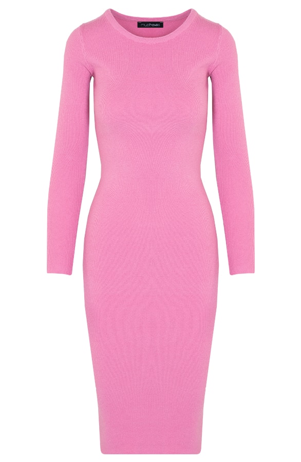 Midi Stretch Dress Roze – shoparchief