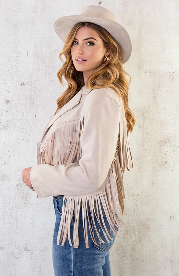 Fringe Jacket Oversized Beige – shoparchief, foto 4