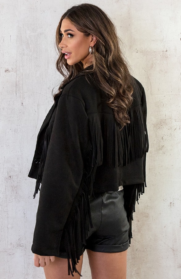 Fringe Jacke Oversized Schwarz, Shoparchiv, Foto 6