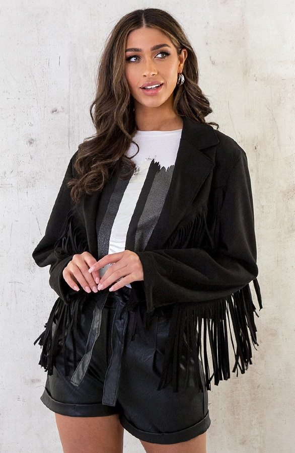 Fringe Jacke Oversized Schwarz, Shoparchiv, Foto 3