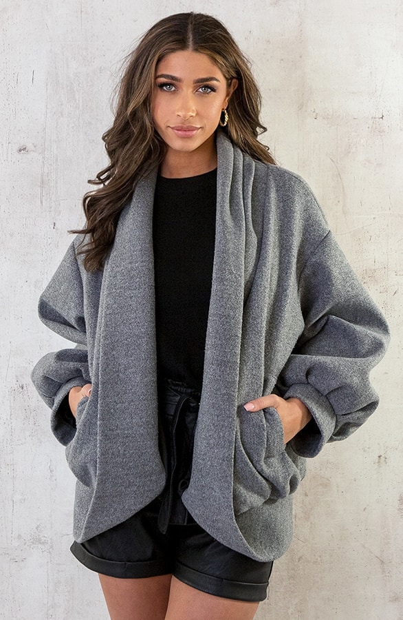 Oversized Jacket Grijs – shoparchief, foto 3