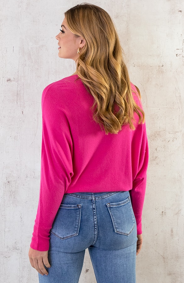 Oversized Soft Trui Fuchsia – shoparchief, foto 4