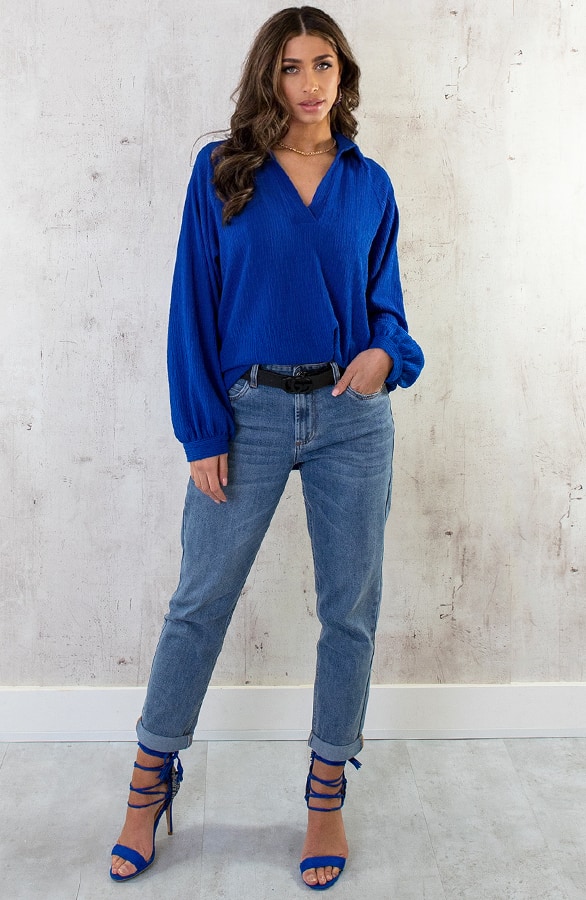 Oversized Venice Blouse Royal Blue – shoparchief, foto 10