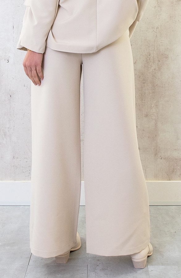 Palazzo Pants Dames Beige – shoparchief, foto 3