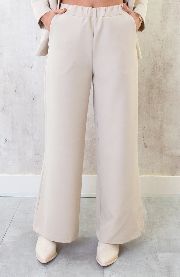 Palazzo Pants Dames Beige – shoparchief
