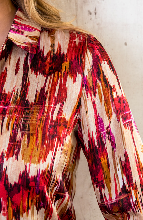 Silk Blouse Print Rood – shoparchief, foto 5