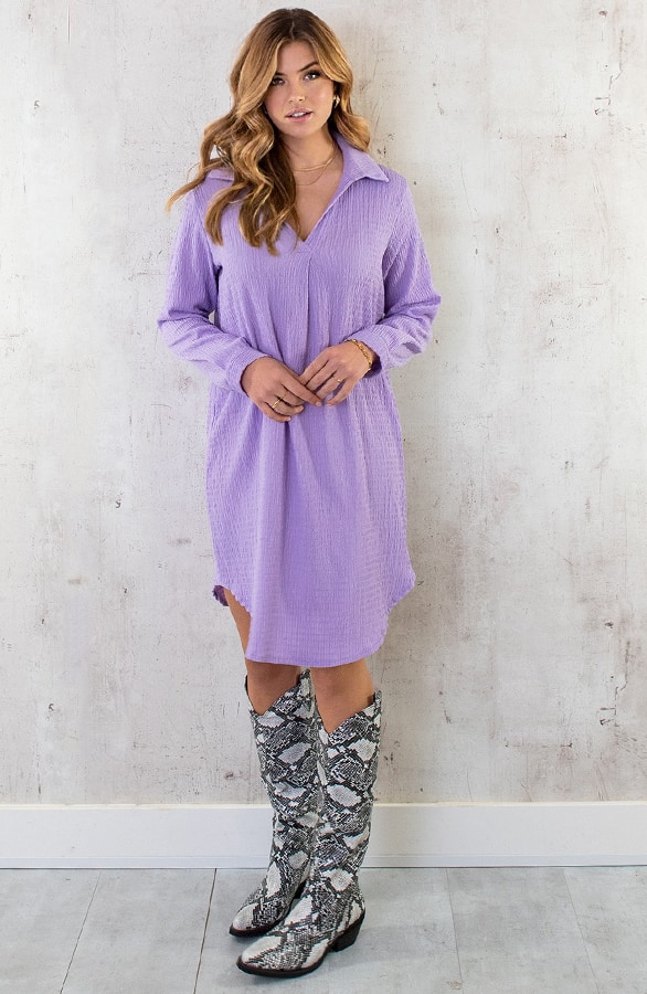Smocked Blouse Dress Lila – shoparchief, foto 2