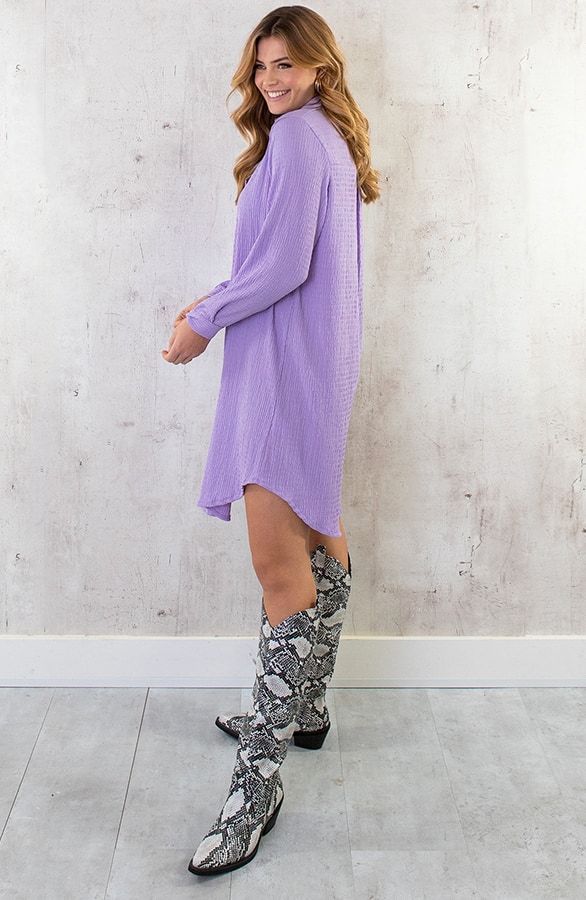 Smocked Blouse Dress Lila – shoparchief, foto 3