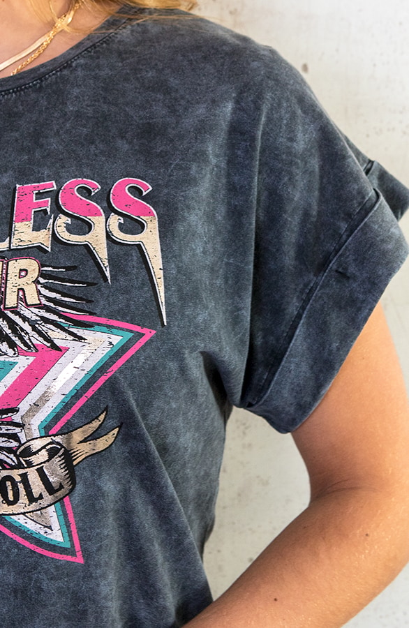 Stonewash T-shirt Fearless Tour – shoparchief, foto 4