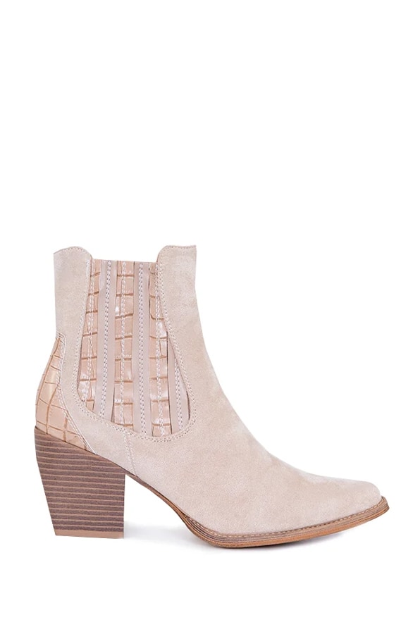 Croco Enkellaarzen Beige – shoparchief