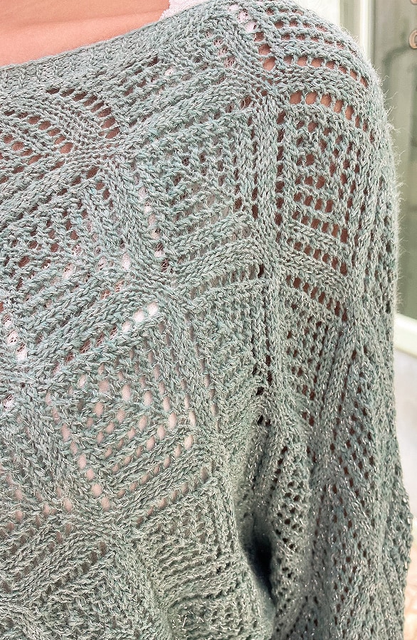 Gehaakte Lurex Top Longsleeve Mint – shoparchief, foto 5