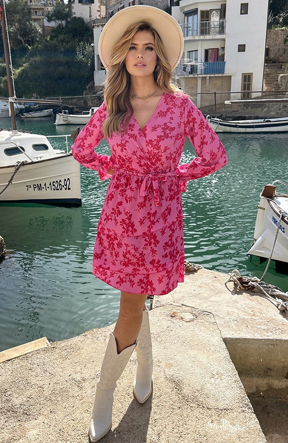 Laagjes Jurk Bloemen Roze Rood – shoparchief, foto 7