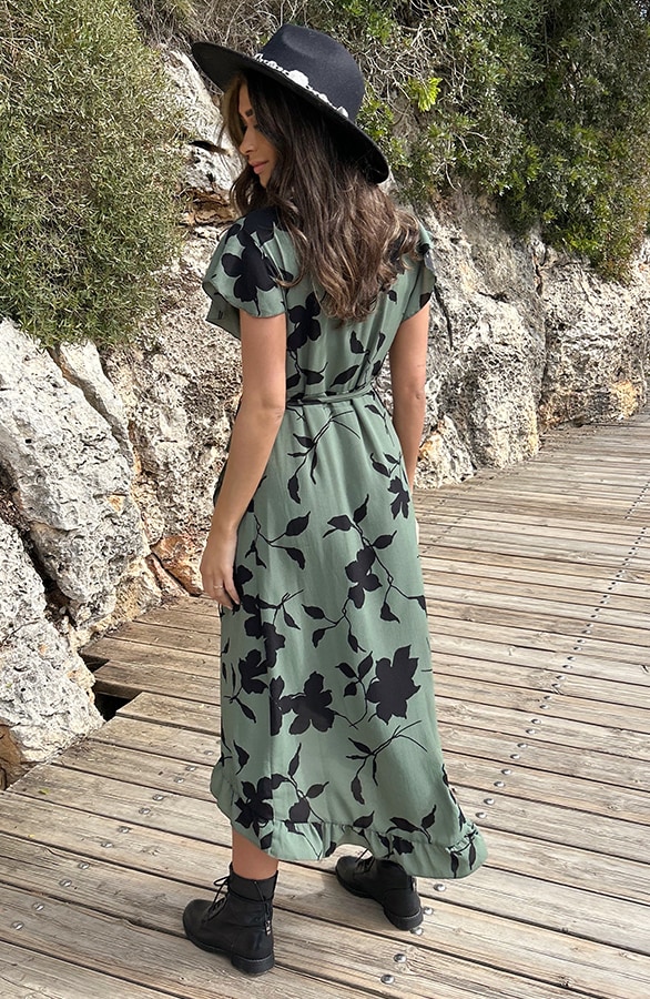 Flower Jurk Midi Army Zwart – shoparchief, foto 14