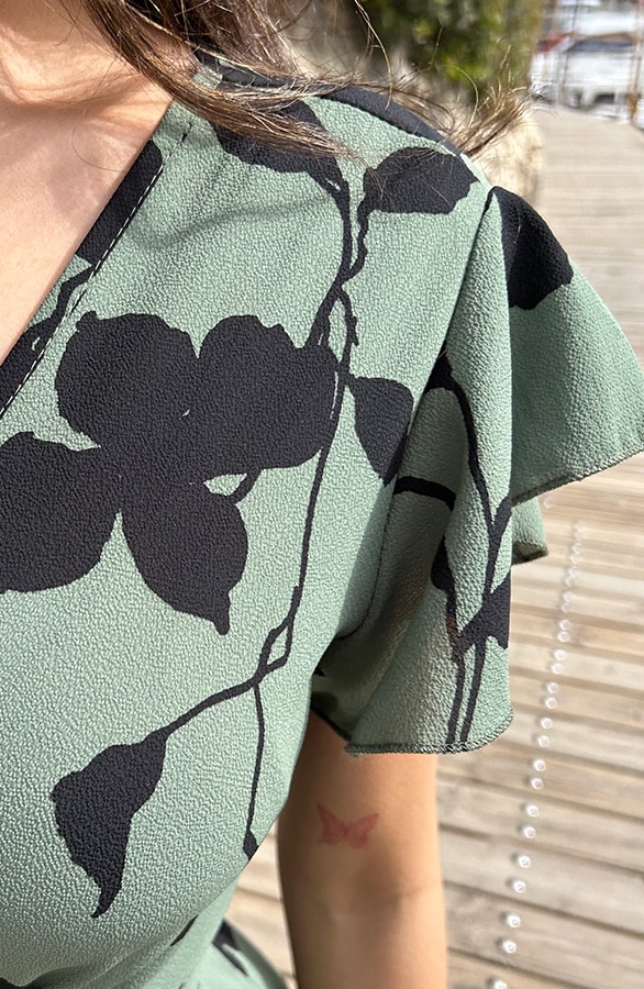Flower Jurk Midi Army Zwart – shoparchief, foto 8