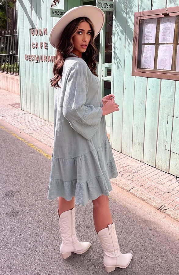 Mousseline Oversized Tuniek Mint – shoparchief, foto 4