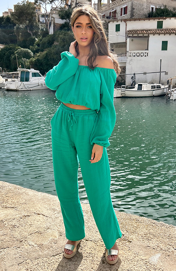 Mousseline Pants Green – shoparchief, foto 4