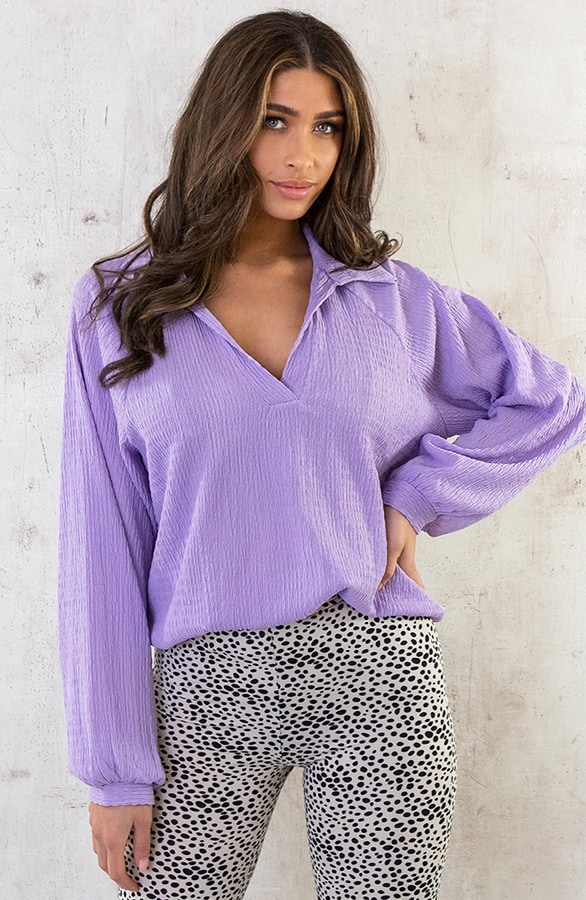 Oversized Venice Blouse Lila – shoparchief, foto 2