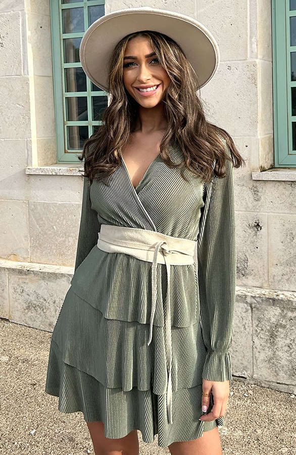 Plisse Laagjes Jurk Army – shoparchief, foto 4