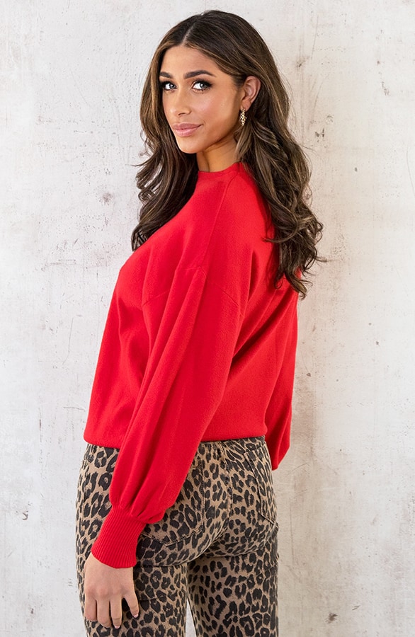 Pofmouwen Trui Rood – shoparchief, foto 4