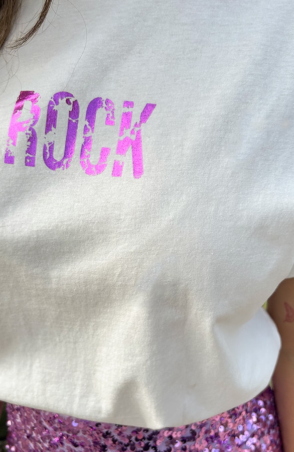 Rock Metallic T-Shirt Lila – shoparchief, foto 7