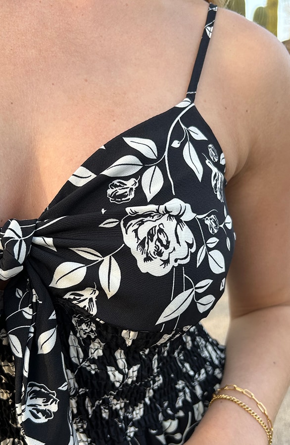 Spaghetti Jurk Rozen Zwart – shoparchief, foto 5