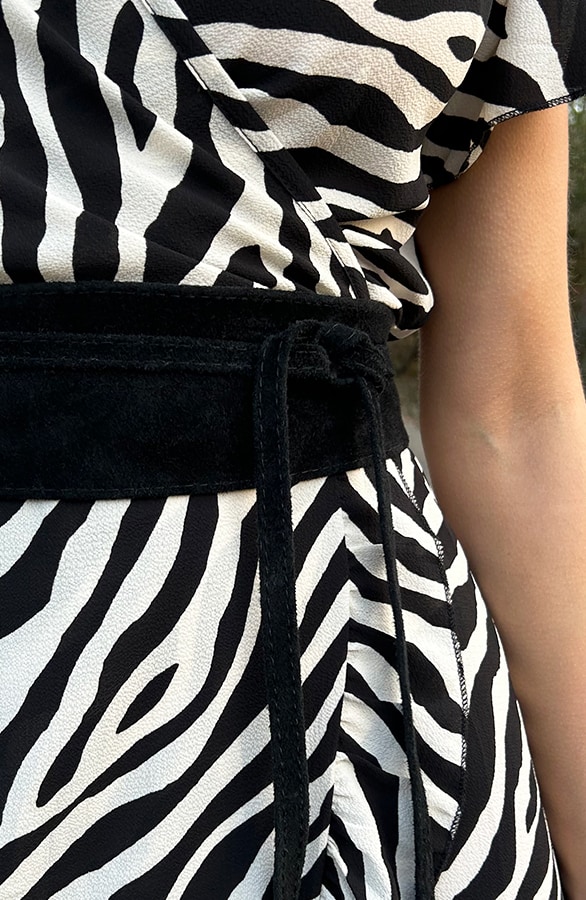 Wikkel Jurk Zebra Zwart Wit – sale, foto 7