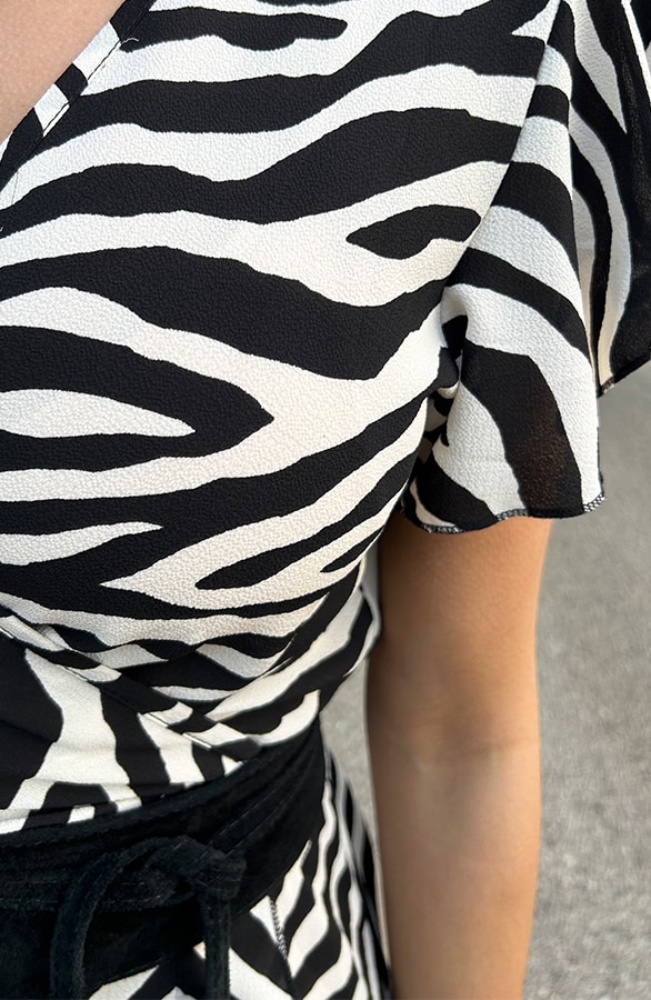 Wikkel Jurk Zebra Zwart Wit – sale, foto 11