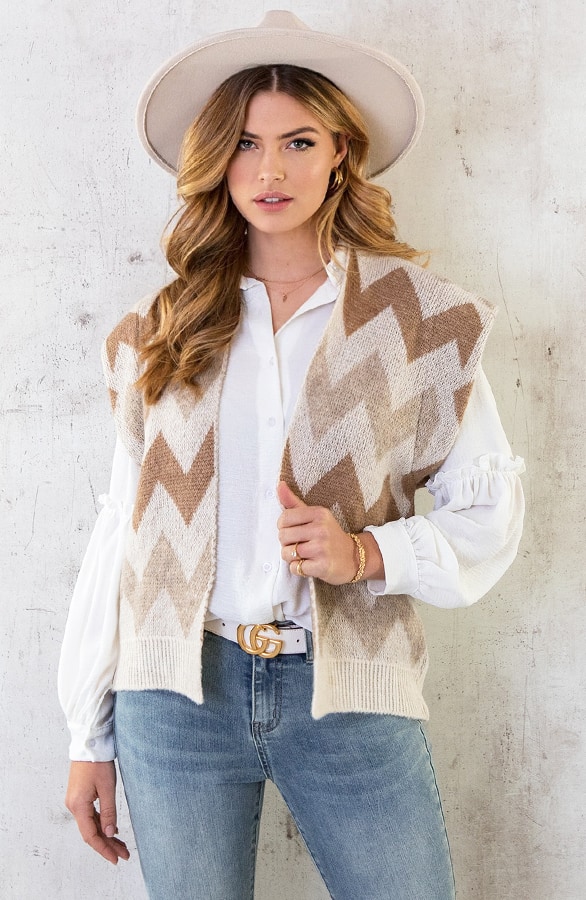 Aztec Gilet Beige – shoparchief, foto 9