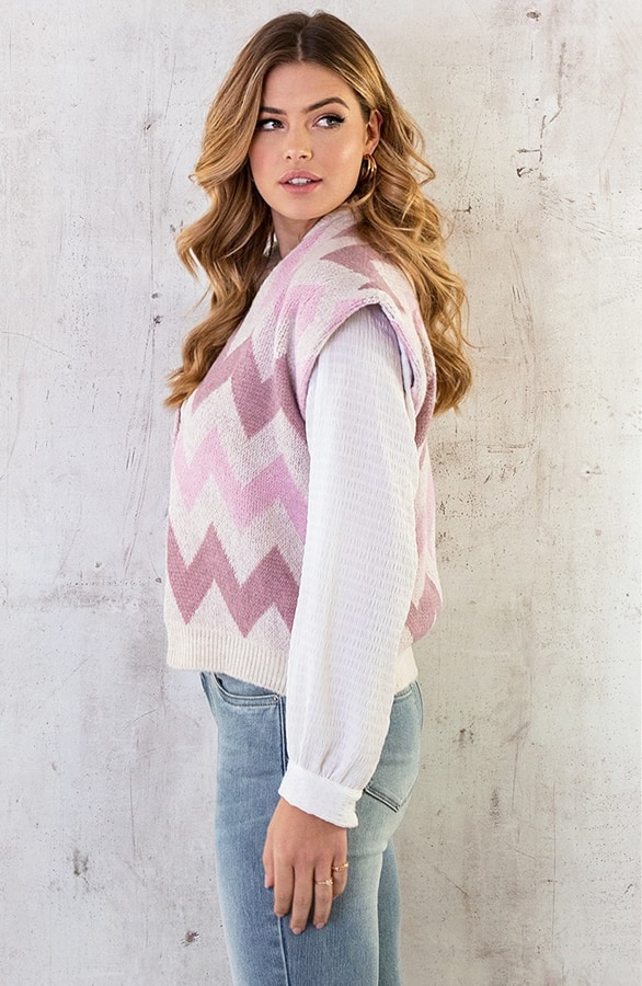 Aztec Gilet Dust Roze – shoparchief, foto 3