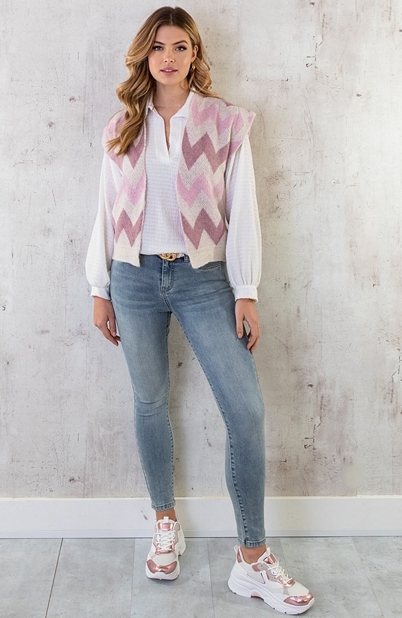 Aztec Gilet Dust Roze – shoparchief, foto 5