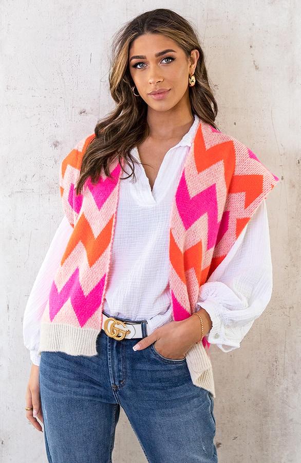 Aztec Gilet Neon Pink – shoparchief, foto 6