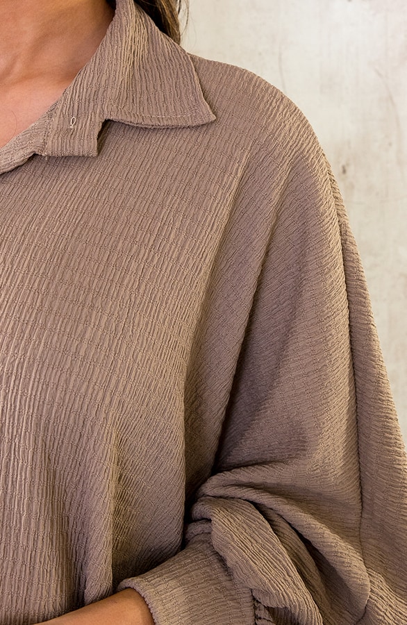 Blouse Jurk Oversized Taupe – shoparchief, foto 8