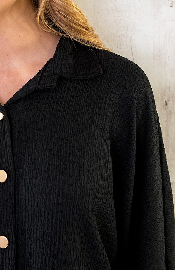 Blouse Jurk Oversized Zwart – shoparchief, foto 5