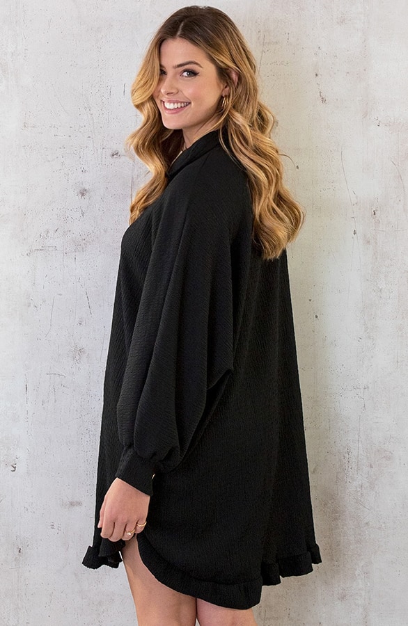 Blouse Jurk Oversized Zwart – shoparchief, foto 3