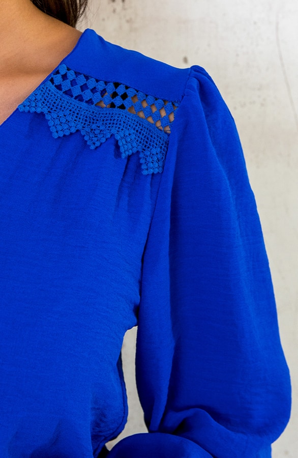 Boho V-Hals Jurk Kobalt – shoparchief, foto 5