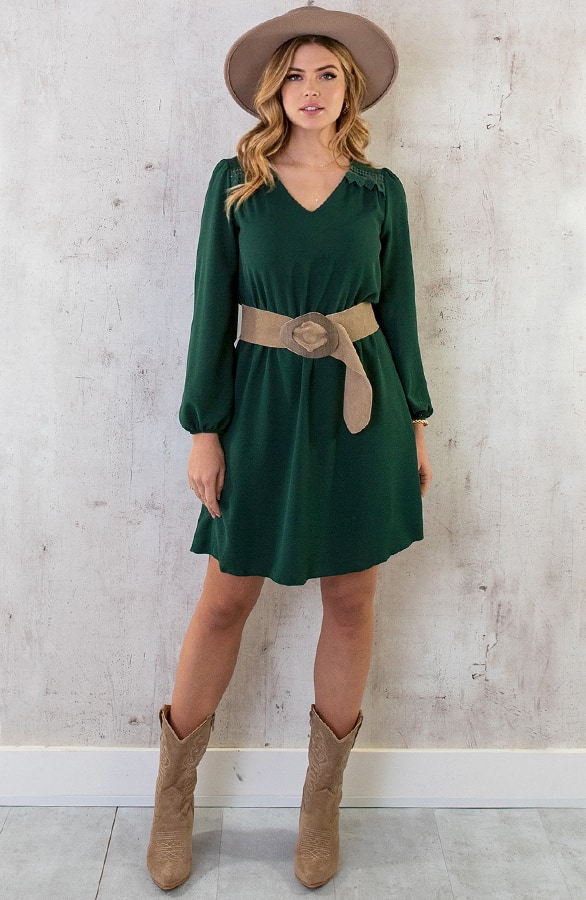 Boho V-Hals Jurk Smaragd – shoparchief, foto 13