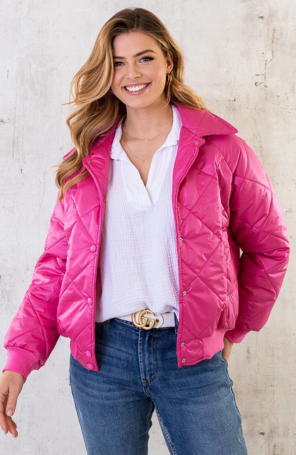 Bomber Jacket Quilted Fuchsia – shoparchief