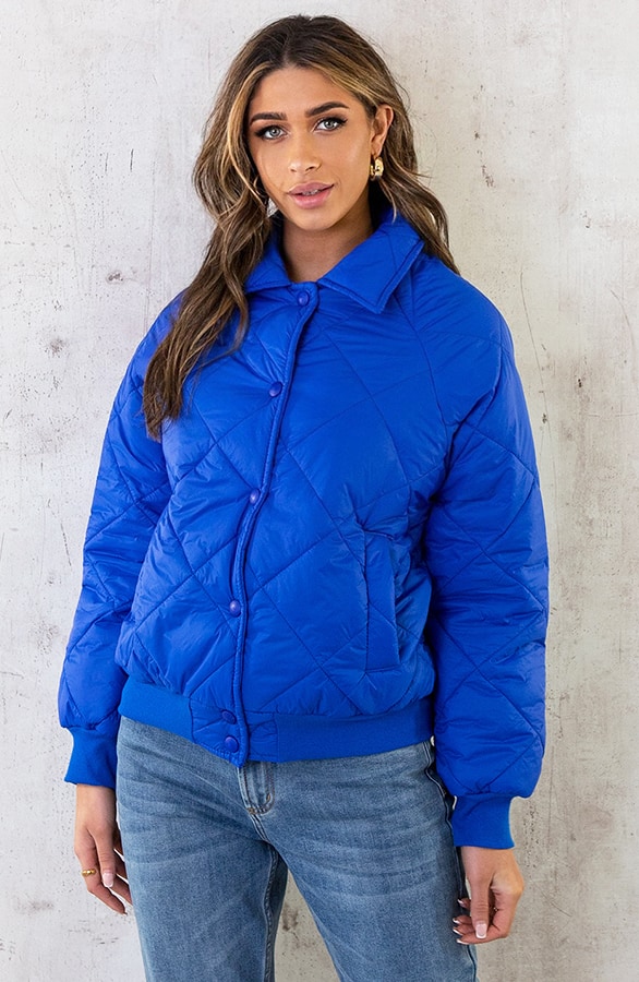 Bomber Jacket Quilted Kobalt – shoparchief, foto 6