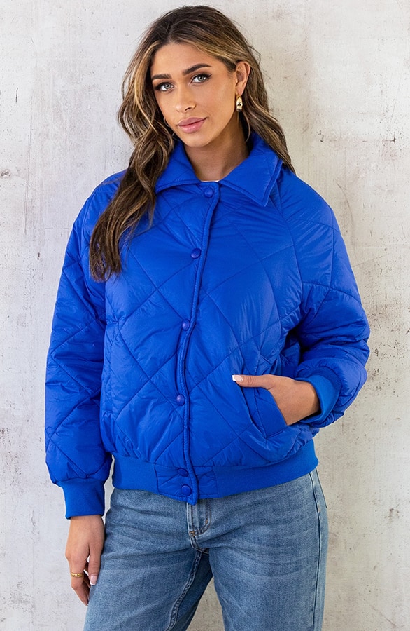 Bomber Jacket Quilted Kobalt – shoparchief, foto 7