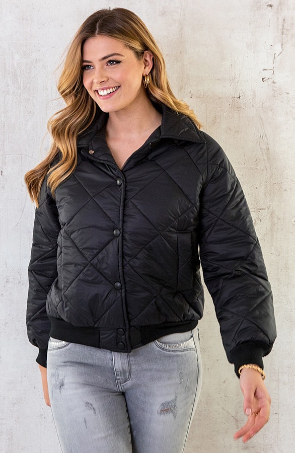 Bomber Jacket Quilted Zwart – shoparchief, foto 5